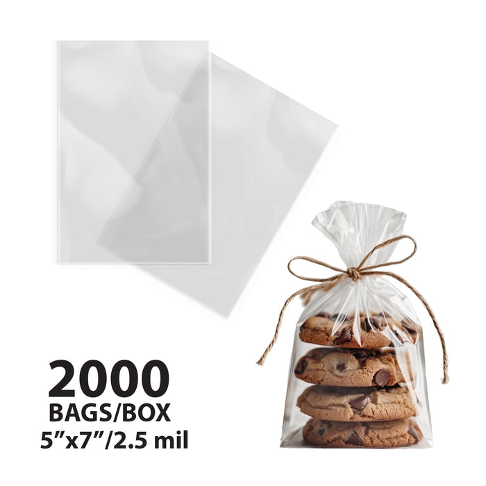 5x7 Plastic Bags P.E. 2.5 mil
