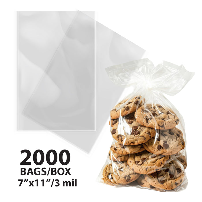 7x11 Plastic Bags P.P.U. Shiny 2.5 3 mil