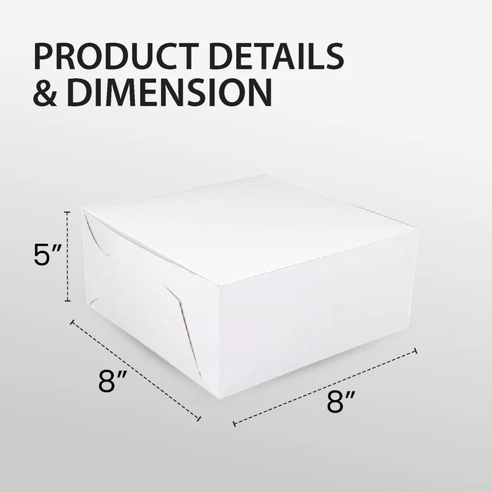 White Cake Box 8x8x5